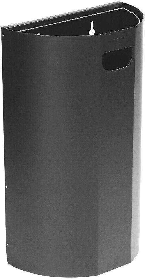 Wandabfallbehälter, halb-rund, Stahl, 40 l, HxB 660 x 400 mm, grau Probbax