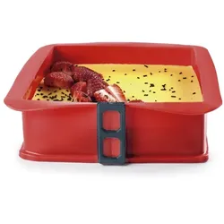 Aufklappbare eckige Springform 25 × 25 cm mit Glasboden