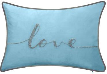 "Celebrations Beaded ""Love"" Lumbar Decorative Pillow by Levinsohn Textiles in Mineral"