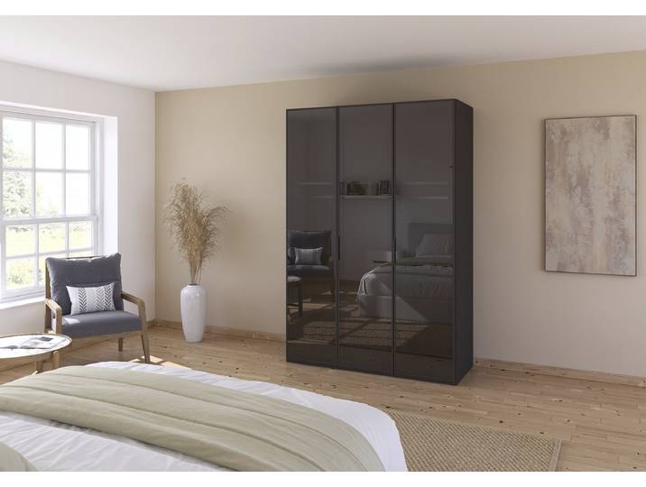 Armoire Fifty façade verre 151cm Gris