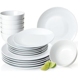 Moritz&Moritz Tafelservice Basic, Porzellan, für 6 Personen, weiß, rund, 18-teilig
