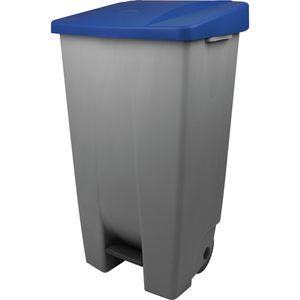 Helit Mülleimer H2405534 the step chief, grau/blau, aus Kunststoff, 120 Liter