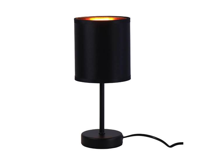 Tischlampe mit Stoffschirm schwarz