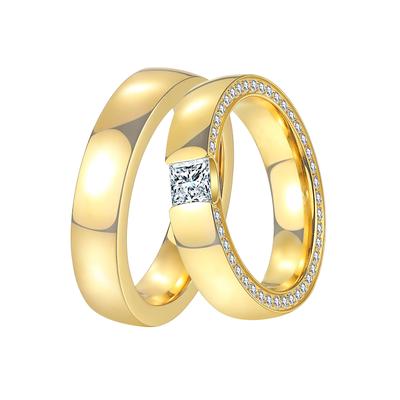 Trauring DOOSTI "Schmuck Geschenk Edelstahl Trauring Ehering Partnerring LIEBE" Gr. 56, gold (gelbgoldfarben), Fingerringe, Damen, 56, ohne Zirkonia, Edelstahl, 5mm, Trauring, wahlweise mit oder ohne Zirkonia