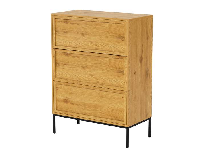 Commode Pinava 80 x 110 x 40cm Marron/Imitation chêne sauvage