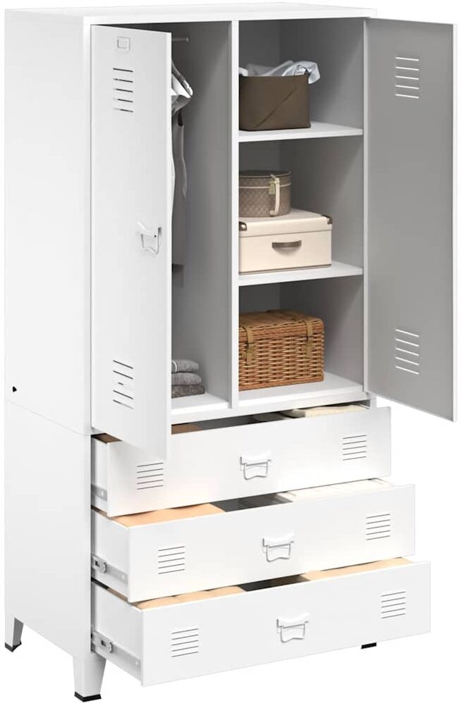 vidaXL Garde-robe Blanc 90x50x180 cm Métal