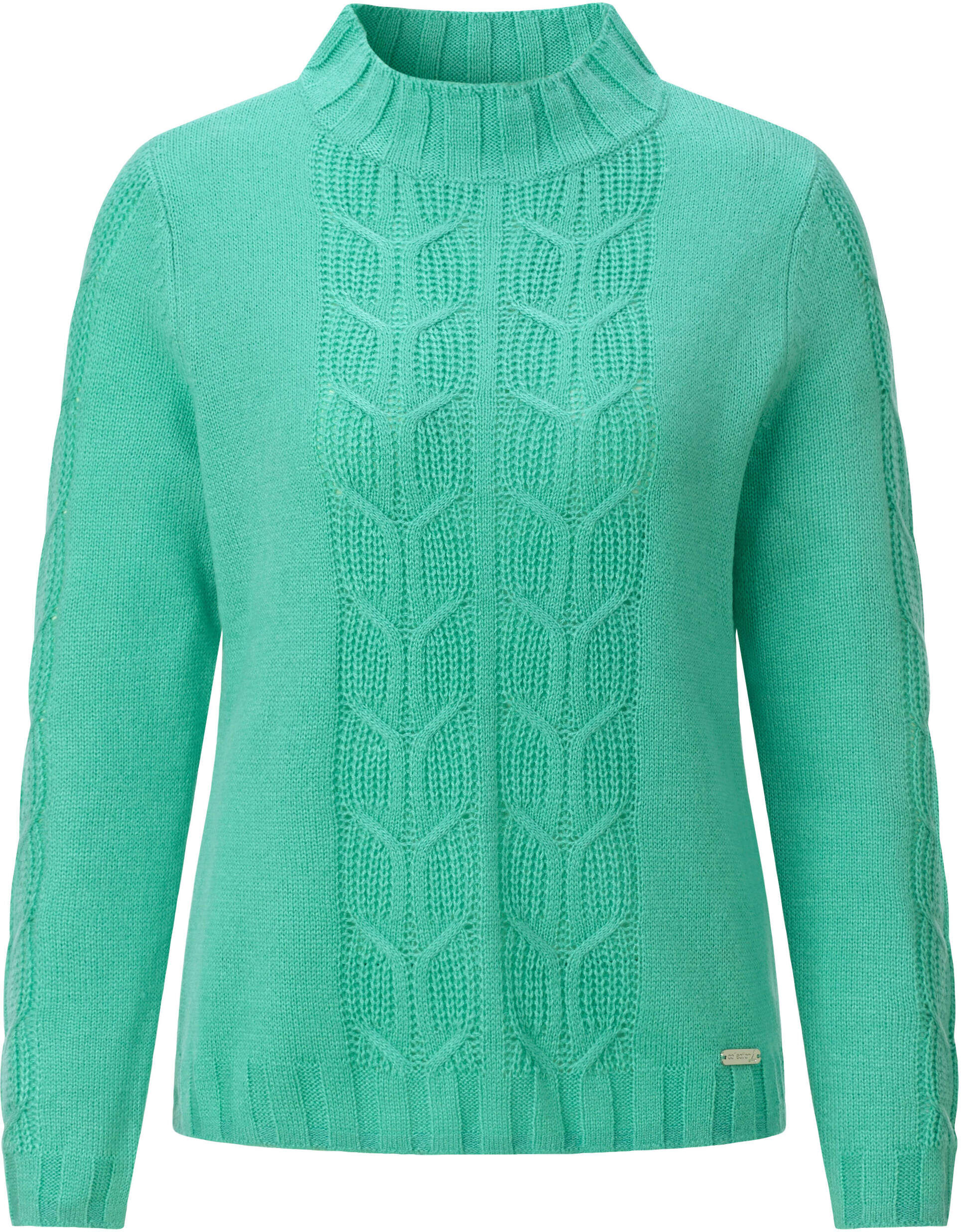 Strickpullover WITT "Stehkragen-Pullover Stehkragenpullover", Damen, Gr. 38, blaugrün, Strick, , Sportlich, Pullover Strickpullover