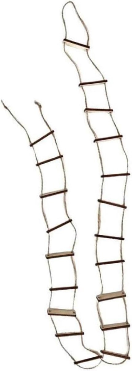 Houten Touwladder Miniatuur Ladder voor Woondecoratie DIY B/D/H: 15 x 8 x 2 cm