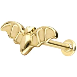 14 Karat Gold Labret mit Innengewinde FLEDERMAUS