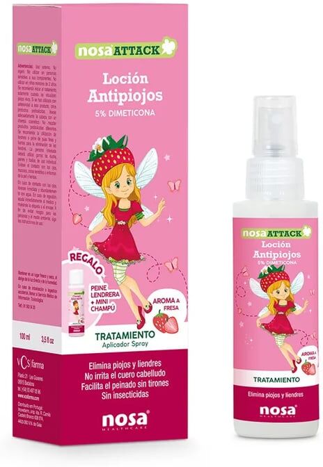 Nosa LOCIÓN ANTIPIOJOS 5% DIMETICONA FRESA + REGALO 100ml