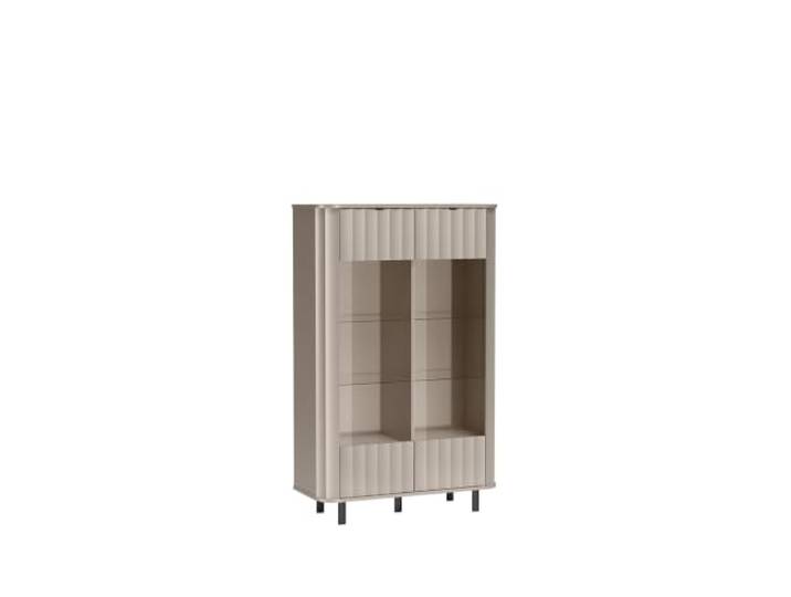 MINIO go for it – Vitrine Novara 10, mit LED-Beleuchtung, Clay Gray