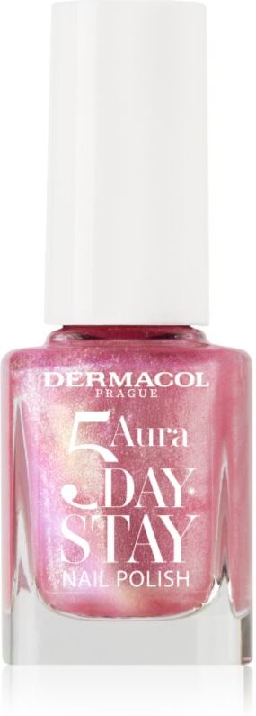 Dermacol 5 Day Stay Aura long-lasting nail polish with pearl shine shade 69 Rose Glow 11 ml