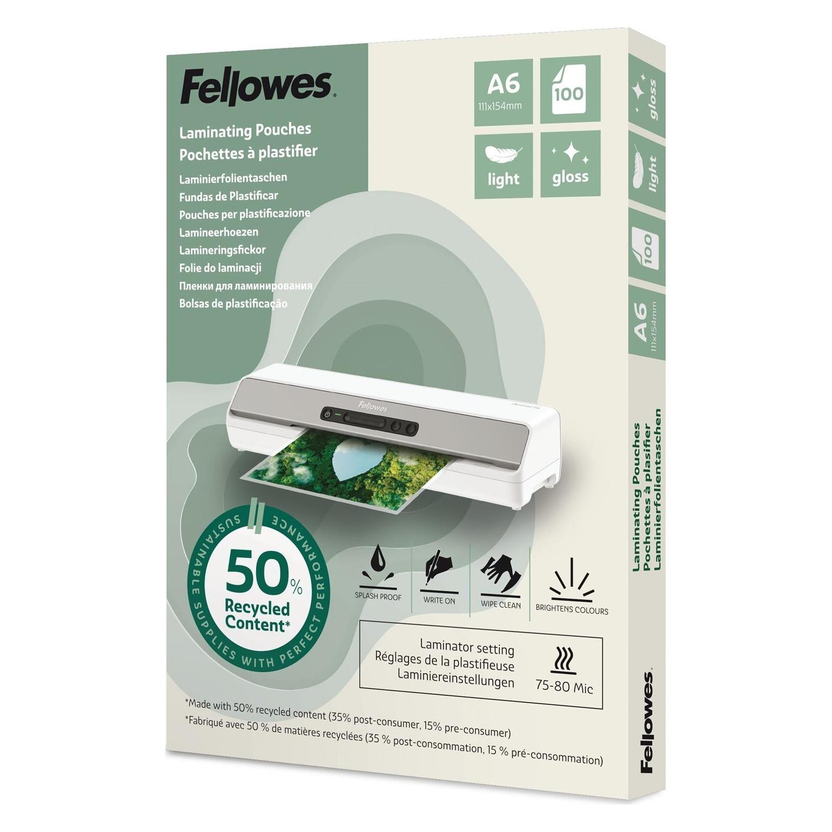 Fellowes Laminierhülle A6 2x80µm 100ST Rec. (A6, 100 Stk., 80 µm) (100143441)