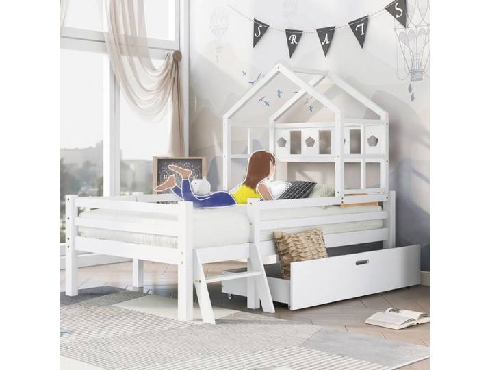 Structure de lit Haute qualité nouveau design Home Bed lit d'enfant avec échelle et tiroirs avec cadre à lattes lit mezzanine en