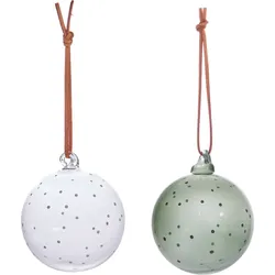 Natale Christbaumkugeln 7 cm, transparent, grün, 2 St.