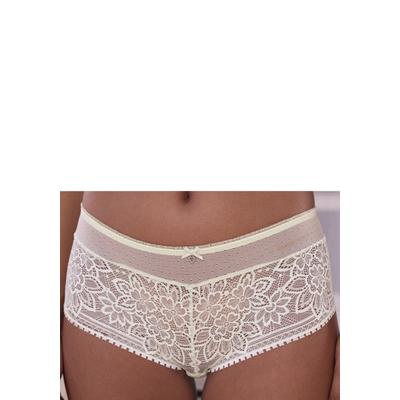 Panty LASCANA, Damen, Gr. 32/34, Spitze, grün (hellmint), Spitze, Obermaterial: 89% Polyamid, 11% Elasthan, Unterhosen Panty, aus blumiger Jacquardspitze mit hübschem Accessoire