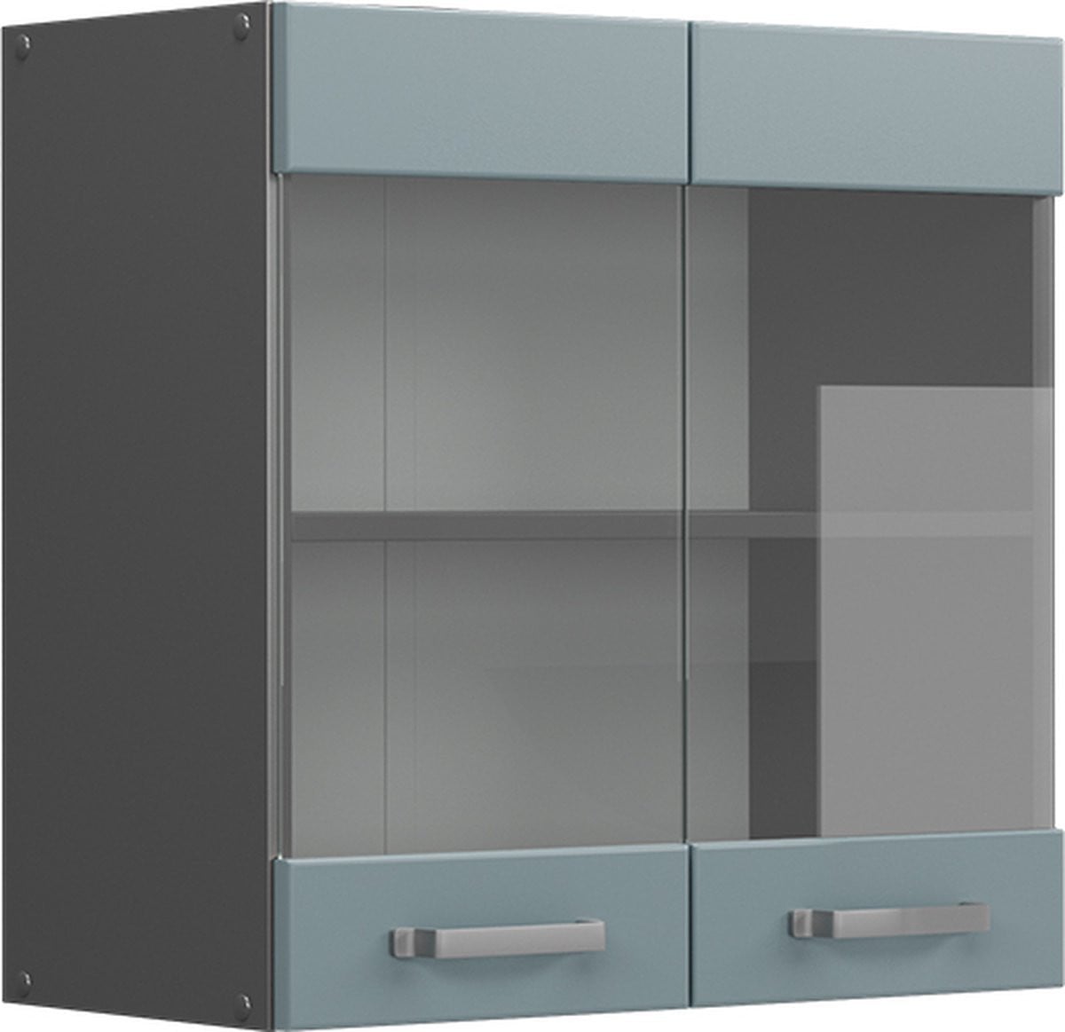 Vicco R-Line Glazen keukenkast Blauw-grijs