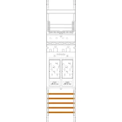 f-tronic 7141010 Zählerfeld E16-10-10L, 1-feldrig, H=1050mm, 2-eHZ, kurze und lange Kabel E161010L