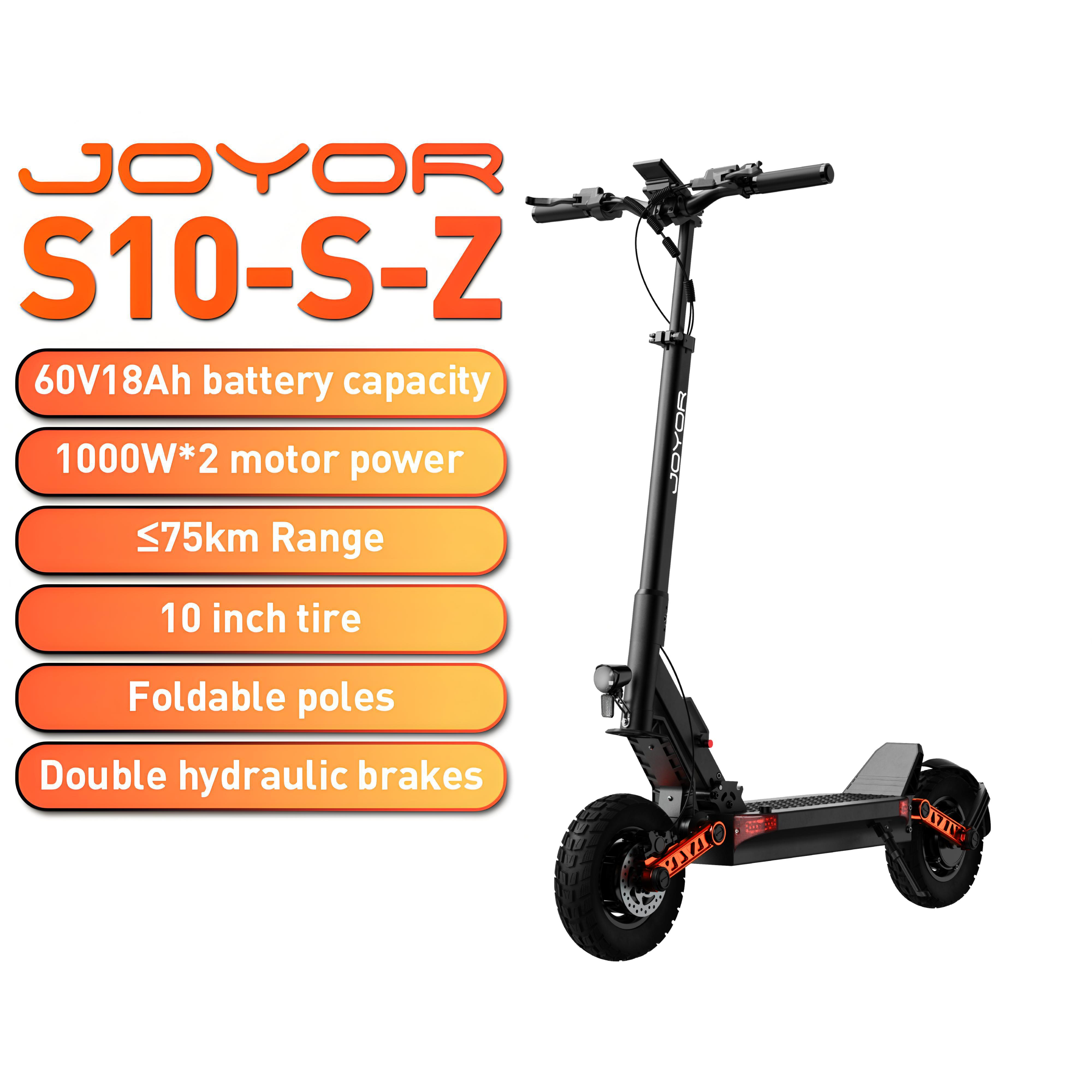 S10-S-Z Doppelmotor-E-Scooter, 2×1000 W, 60 V 18 Ah, 6-Licht-System