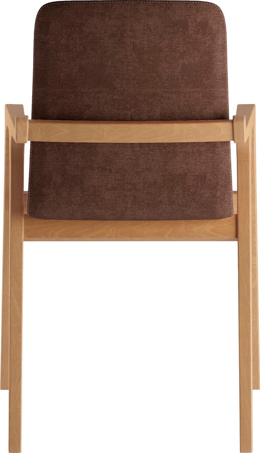 Armlehnstuhl HOME AFFAIRE "AXA", braun (tabac, buche, tabac), B:58cm H:88cm T:57cm, Polyester, Stühle, Armlehnstuhl tabac, buche, tabac B/H/T: 58cm x 88cm x 57cm, 1 Stk., Microfaser Veloursoptik