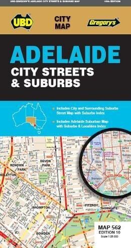 Plan de ville n° 562 - Adelaide City Streets & Suburbs   UBD Gregory's
