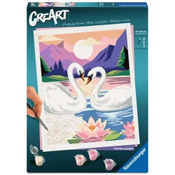 Ravensburger CreArt, Malen nach Zahlen Adults Trend - Eleganz der Schwäne