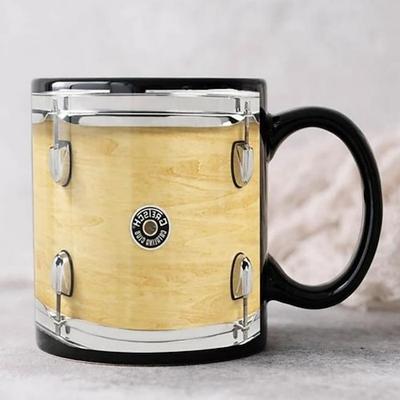 schwarzer Vintage-Trommelbecher, lustige Trommelgeschenke, Weihnachtsgeschenk für Schlagzeuger, Trommelkaffeetasse, Trommelvater, Trommelbruder-Bechergeschenke, Trommeln 11oz