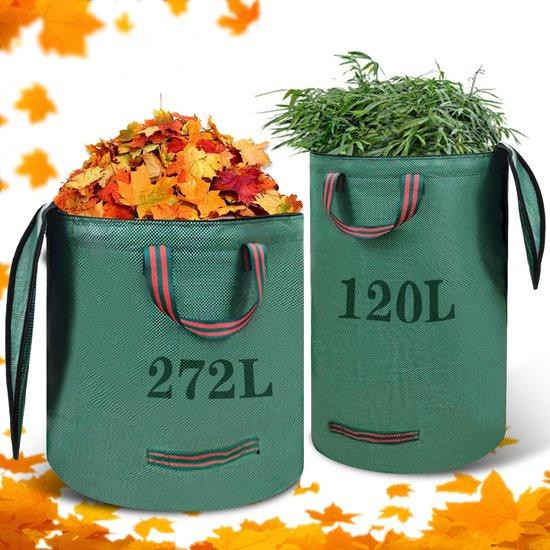 Unyqoos Opvouwbare tuinafvalzak, 120–272 liter, waterdicht en UV-bestendig polypropyleen