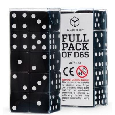 Q-Workshop QWO98345 - Full Pack of D6: Black&White, Würfel (16mm), 20-teilig