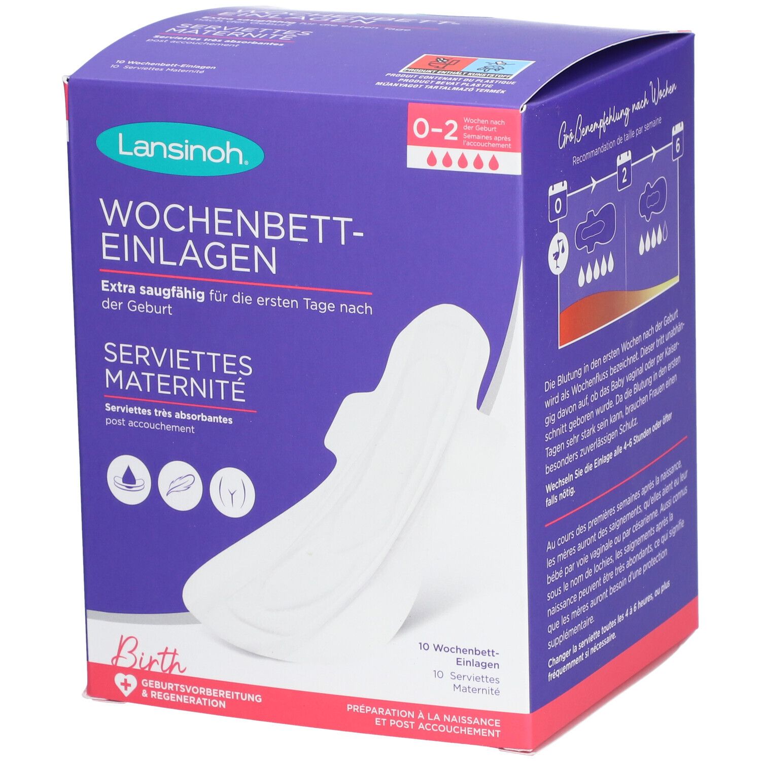 Lansinoh Wochenbett-Einlagen 0-2 Woch.nach Geburt 10 St Binden