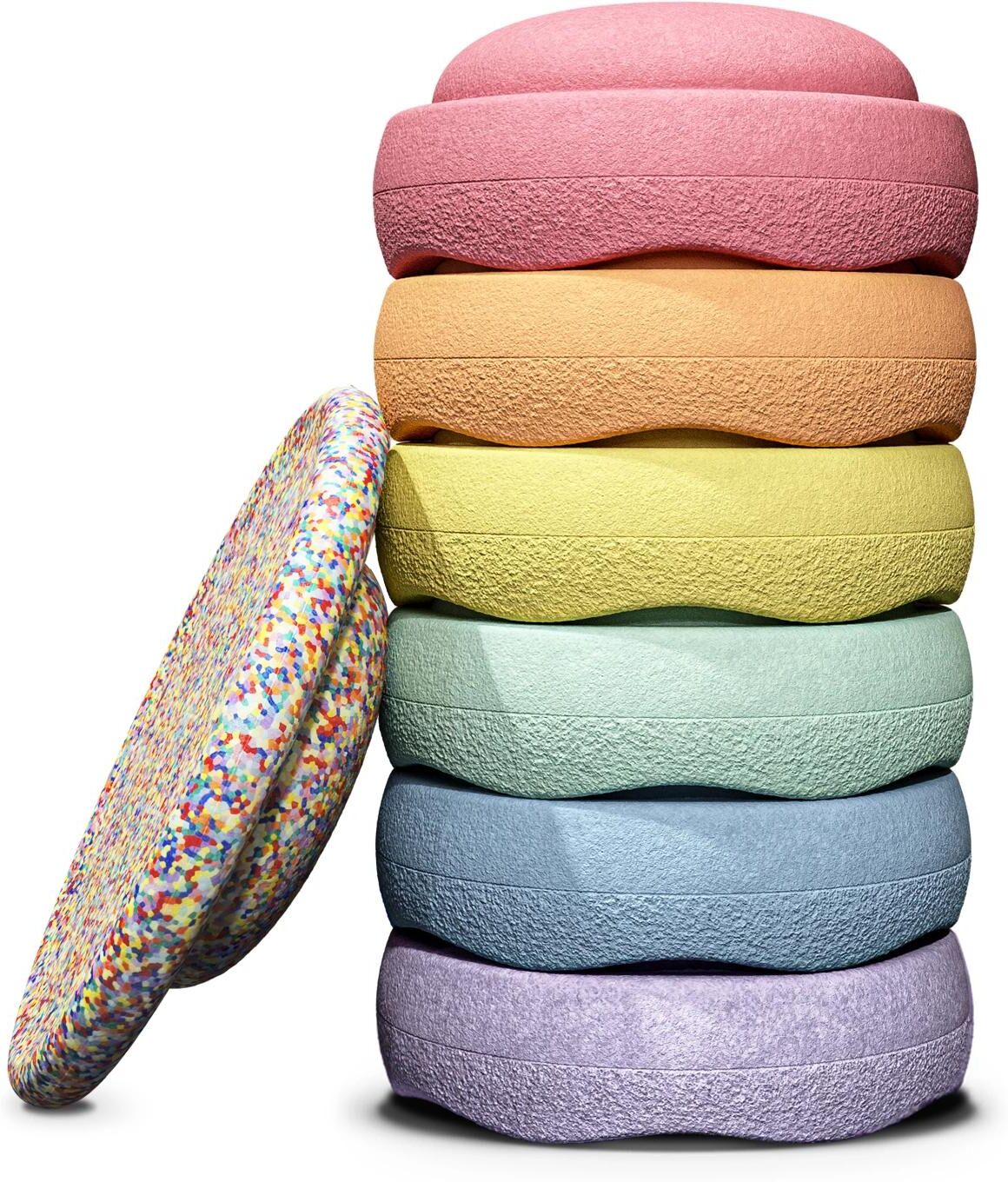 Lernspielzeug STAPELSTEIN "Rainbow Set Pastel", Kinder, bunt (mehrfarbig), Lernspielzeug Lernspielzeug mehrfarbig Einheitsgröße