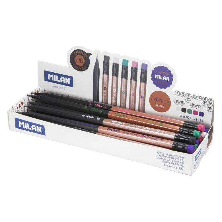 Milan HB-Sechskantstift mit Radiergummi Cooper (24 Stück) (2.20 mm, HB, 24x) (071421724)