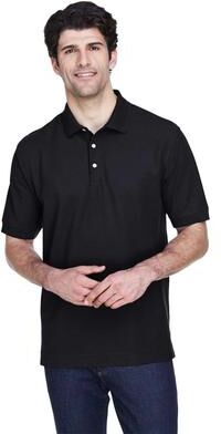 Devon & Jones D100 Men's Pima Piqué Polo Shirt in Black size XS   Cotton