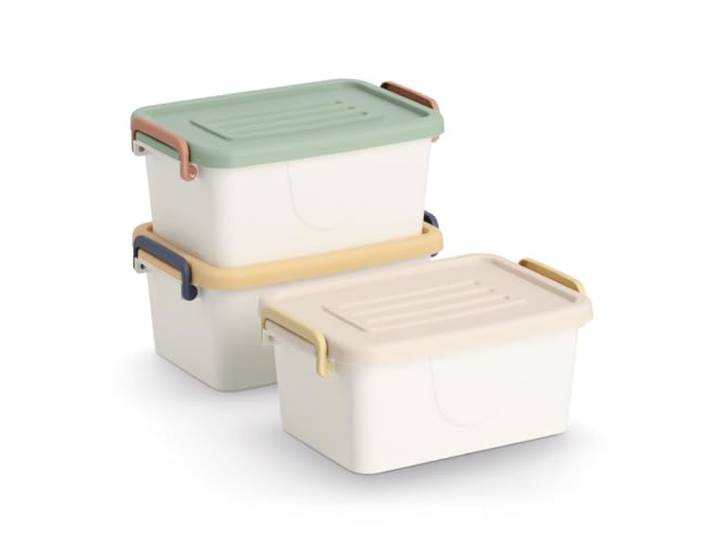 Zeller Aufbewahrungsboxen-Set, 3 tlg., Kunststoff, weiß/