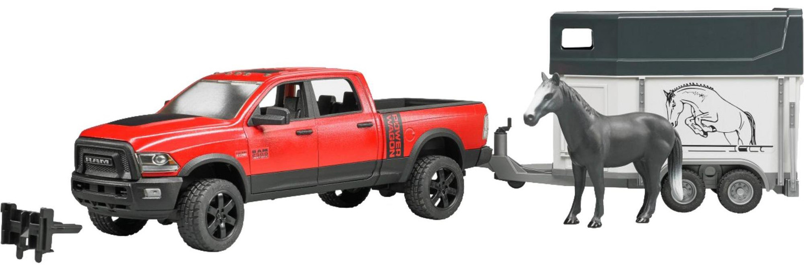 Bruder RAM 2500 Power Wagon met paardentrailer en paard