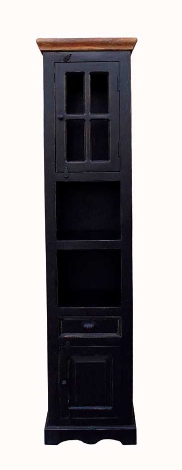 Pharao24.de Badschrank in Schwarz Kolonial Design