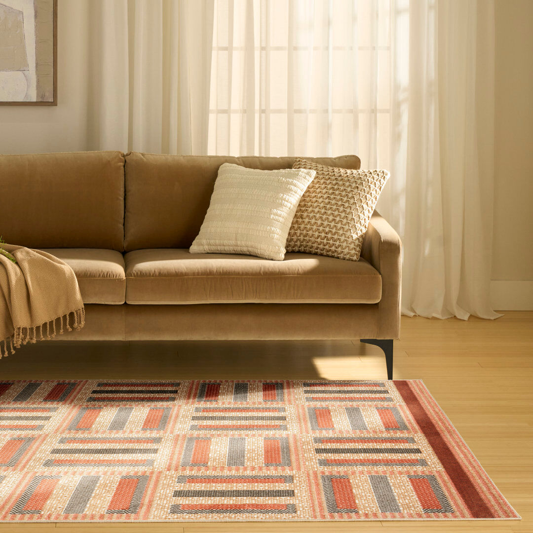 Bloomsbury Market Alisah Geometric Machine Made Area Rug Multi Rectangle 152 x 213 cm