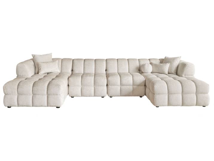 Berlin U-förmiges Ecksofa – Helles Taupe Chenille