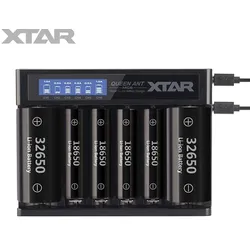 Xtar Charger MC6 für 6 Akkus  18650 Li-Ion + inkl. 2 USB Kabeln - 1er Pack