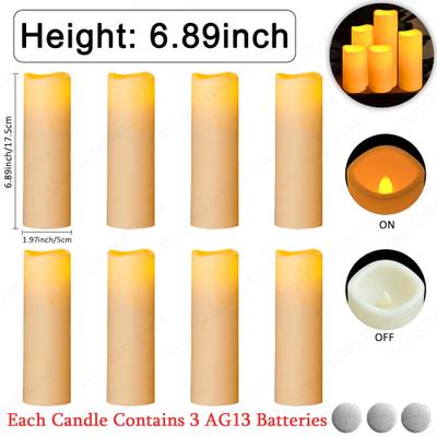 Uplifted Finds 9 To 72 Pcs Flameless LED Candles Battery Operated Flickering Lights For Wedding Concert Home Decor 7 In 17.5cm 9 Pcs