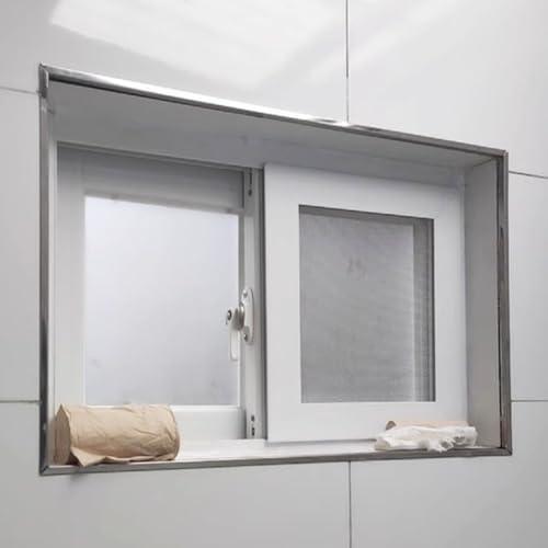 Mattiertes Aluminium-Schiebefenster für Privatsphäre und Belüftung, kompakte Größe 60 x 40 cm, Weiß, für Badezimmer und kleine Räume mit natürlichem Licht und Luftzirkulation