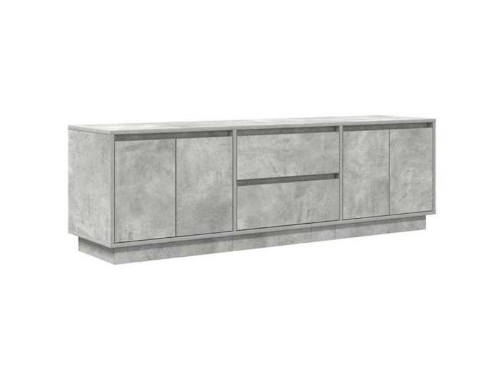 Gris Meuble TV - SOLOMON - Support de Télévision avec lumières LED gris béton 160 5x41x50 cm LV450