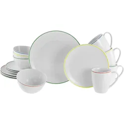 Kombiservice Luna Color Weiß/Multicolor, 16-teilig