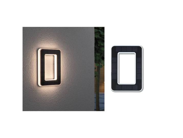 Paulmann LED-Solar-Hausnummer 0 Solar-Hausnummer, schwarz, Kunststoff, Modern