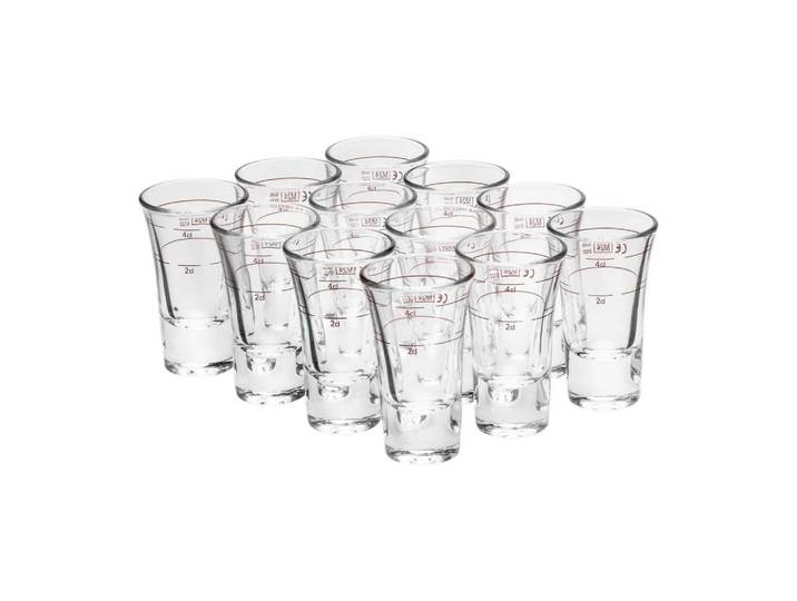 Van Well Stamper Geeicht MIT Rotring Dublino transparent 2 cl + 4cl 12er Set, Transparent, Glas, Gläser, Schnapsgläser & Stamperl