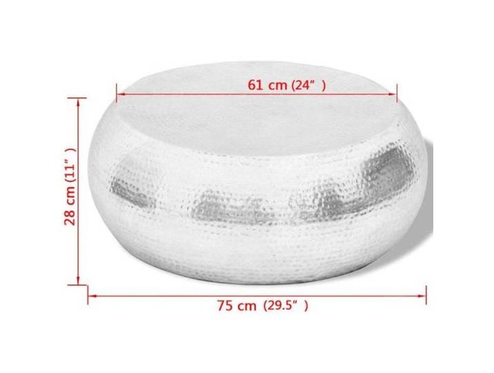 Table basse - MOTHINESSTO - LY13145 - Aluminium - Argenté - Finition polie