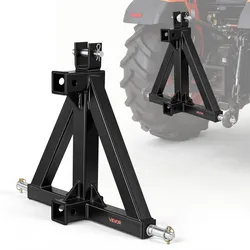VEVOR 3-Punkt-Anhängerkupplung mit 2 Zoll-Aufnahme, Dreipunkt-Schnellkupplung, Traktor-Zugstangenadapter, kompatibel mit Traktoren der Kategorie 1, Passt auf Verschiedene Kompakttraktoren, Schwarz