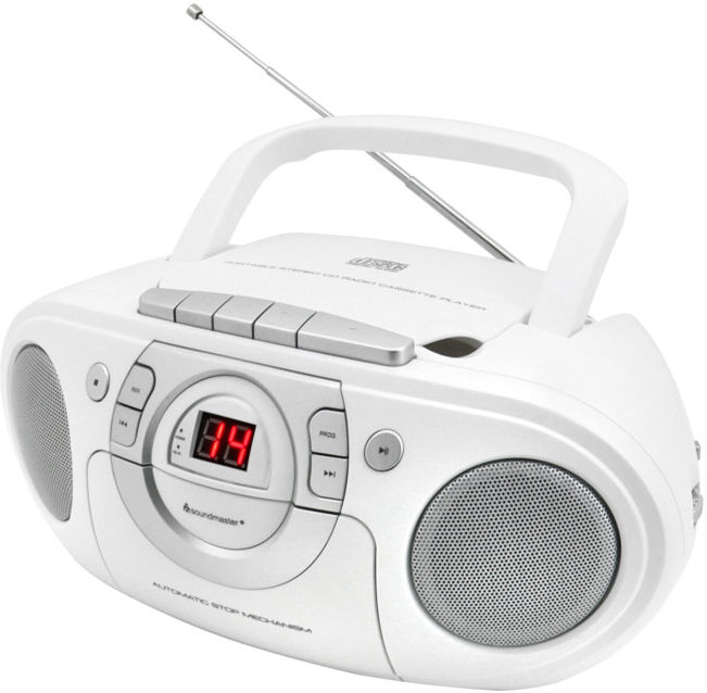 Soundmaster CD-Boombox SCD5100WE blanche radio FM lecteur cassette (SCD5100WE)