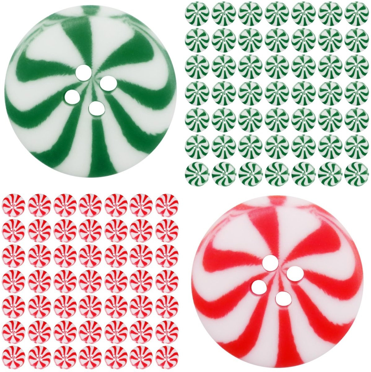 Dailygoods Kerstknopen 100 stuks - Ronde Decoratieve Snoepknopen van Hars