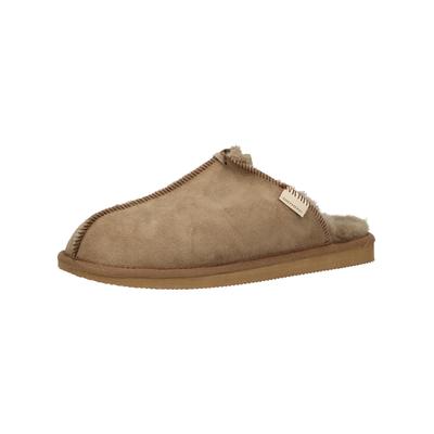 Hausschuh SHEPHERD "Shepherd Hausschuhe Leder", Herren, Gr. 43, grau, Leder, Schuhe Hausschuh